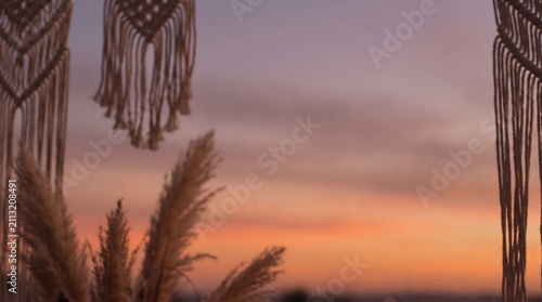 Sunset Aura Grainy Gradient Background Transition from Terracotta to Dusty Lavender