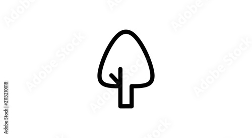 A simple black and white line art icon of a deciduous tree
