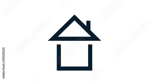A simple black outline icon representing a residential house structure