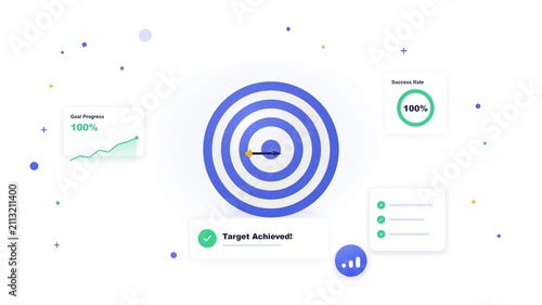 : Target Hit Success Rate Tracker with Goal Progress Card and Achievement Banner