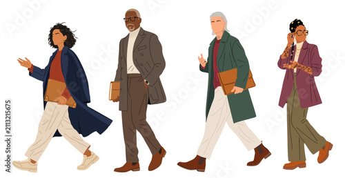Fotografija Four diverse professionals stride confidently forward