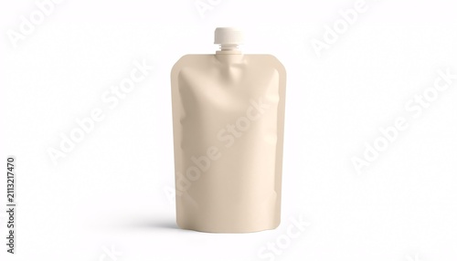 Baby Puree Spout Pouch Packaging Transparent PNG Mockup for Organic Infant Food Brand