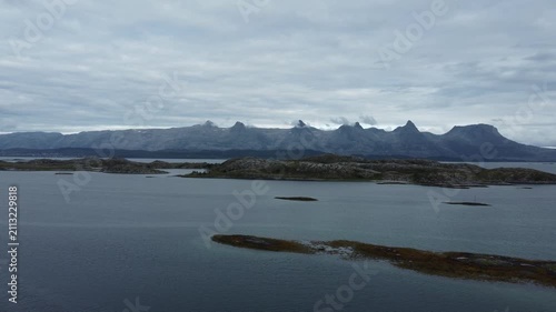 Mountains and water views from an island in Norway