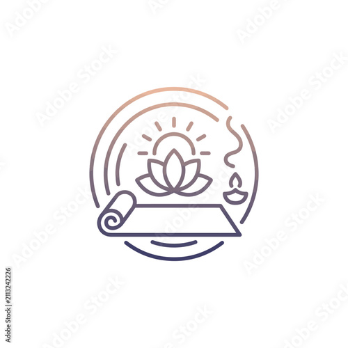 A minimalist line art icon representing wellness and inner peace