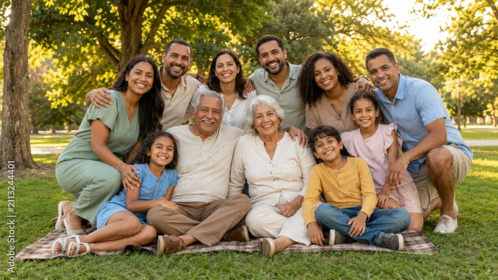 Fototapeta premium Happy Grandparents Spending Quality Time with Their Grandchildren