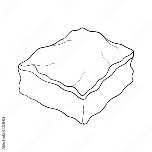 Hand drawn delicious brownie food vector outline