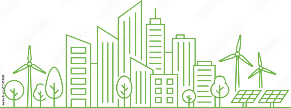 Fototapeta premium Eco City Cityscape