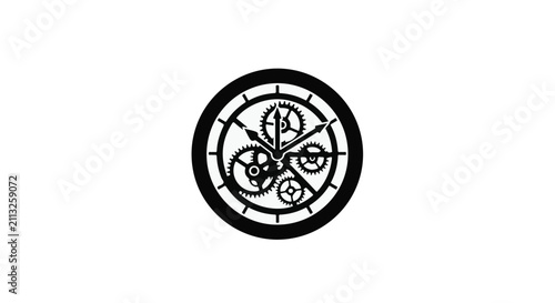 Clock mechanism silhouette reveals intricate gears working in perfect harmony.