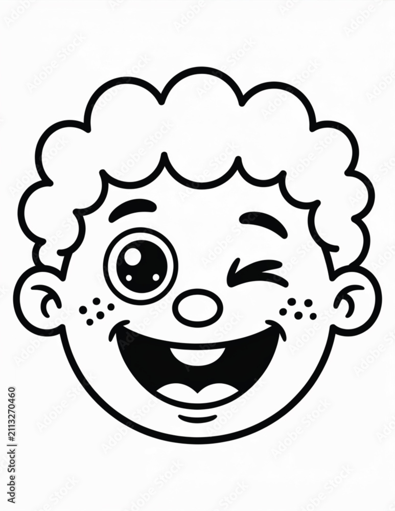 Naklejka premium Funny Faces Coloring Book