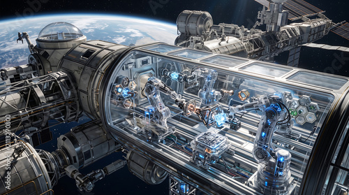 Autonomous Space Manufacturing Station with Advanced Robotic Engineering