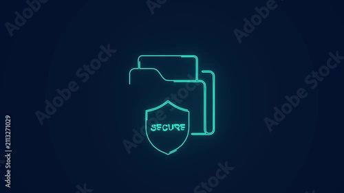 secure file protection encrypted document cybersecurity data security animation