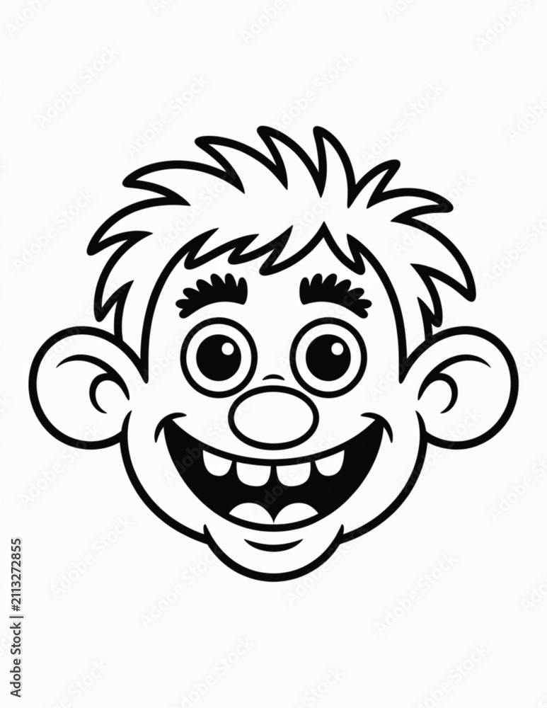 Fototapeta premium Funny Faces Coloring Book