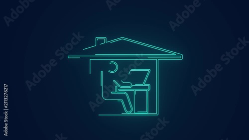 work from home remote working animation