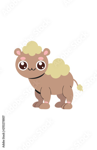 cartoon  camel  with a smile