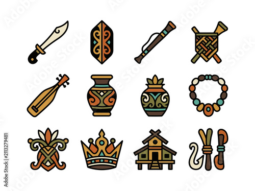 Tribal Cultural Artifacts and Symbols Collection