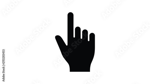 Pointing Hand Silhouette Against A White Background Silhouette