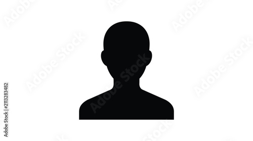 Human head silhouette against a white background silhouette