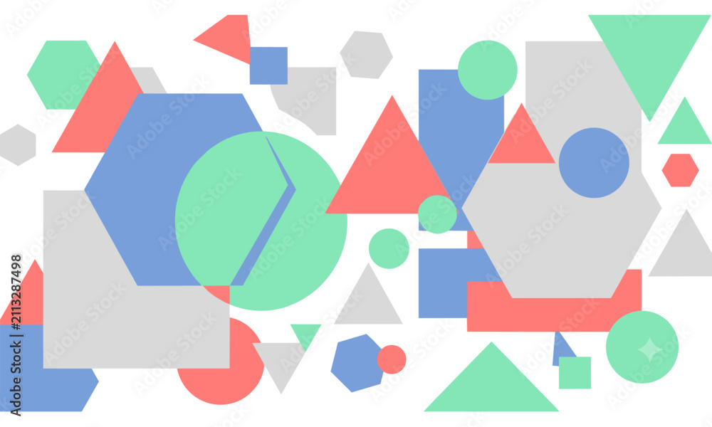Obraz premium Colorful Geometric Shapes Abstract Pattern Background Vector Illustration