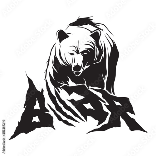 Bear Claw Letter E Tribal Typography Vector Illustration