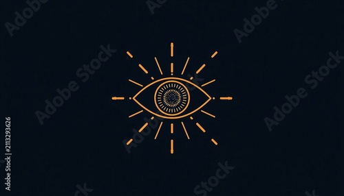 Eye scan Outline icon of an eye with scanning rays digital surveillance and monitoring.