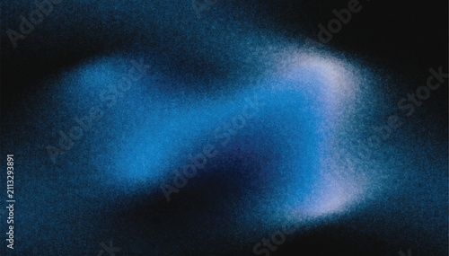 Blue spray paint texture on black background. Abstract grainy airbrush gradient effect.