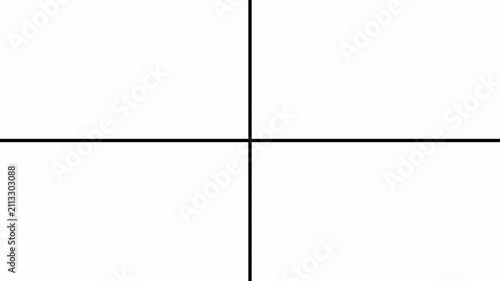 Four Window Frame Grid Transition Elements animation in 4K animation with alpha channel  Split Screen 2D Motion Graphics Animation on transparent background 