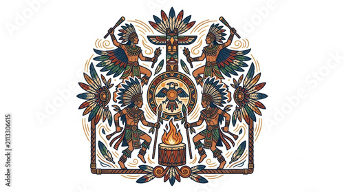 Canvastavla Ornate Heraldic Coat of Arms with Eagles and Shield.