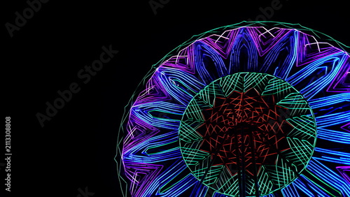Colorful Geometric Neon Patterns On Carnival Ride