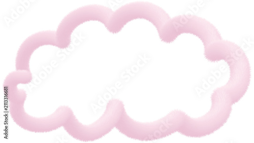 Soft Fluffy Cloud Border with Transparent Background – Soft Pink