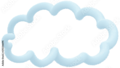 Soft Fluffy Cloud Border with Transparent Background – Pale Blue