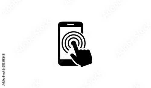 Touch Feedback Glyph Icon Black Vector Illustration