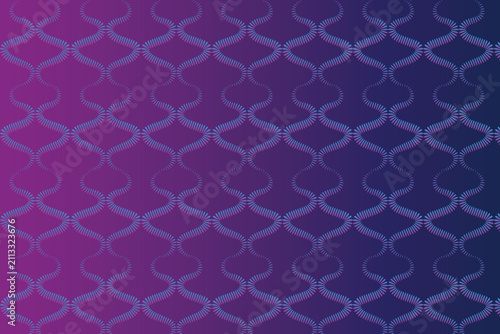 Interlocking Blue Geometric Waves on Gradient Purple Blue Background Vector Illustration