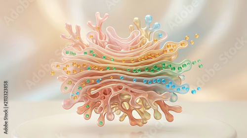 Golgi apparatus transport and molecular sorting illustration