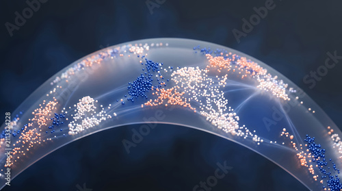Visualization of semantic embedding manifold with colorful data clusters