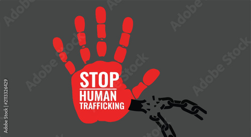 Bild auf Leinwand Stop Human Trafficking Concept