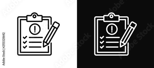 Risk Assessment icon set black and white