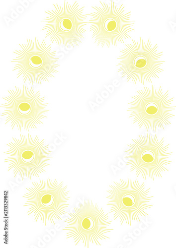 Star frame. Sunburst explosion star. Template with empty space for your text