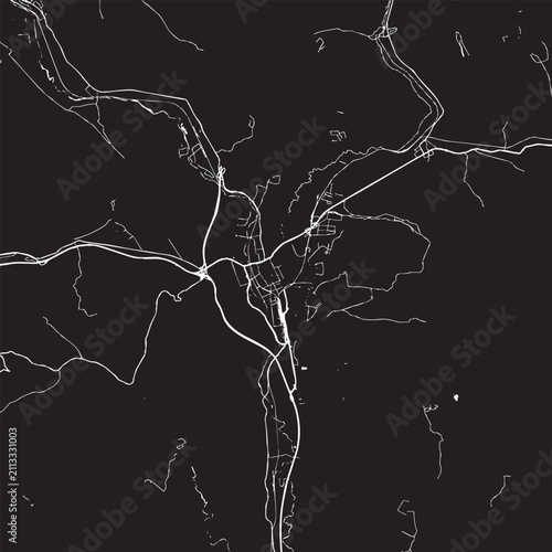 Foto Vector Street Map of Presov Slovakia - Black and White Minimalist City Road Map