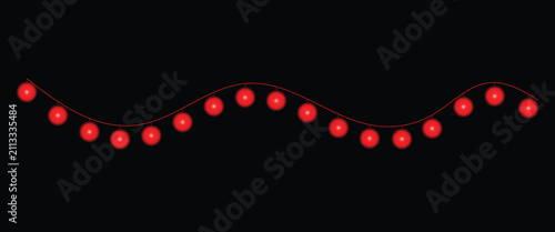 Abstract red string lights glowing warmly during festive celebrations  vector illustration