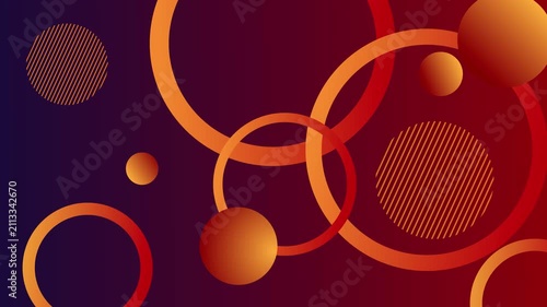 Abstract geometric rings on gradient background animation