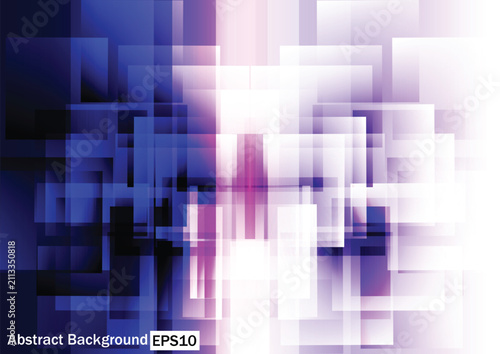 Abstract Geometric Blue and Magenta Vector Background. Overlapping Transparent Rectangles Technology Design. illustration vector design