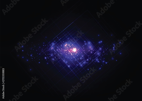 Abstract Digital Sci-Fi Circle Matrix. Neon Glowing Light Grid Vector Background. illustration vector design.