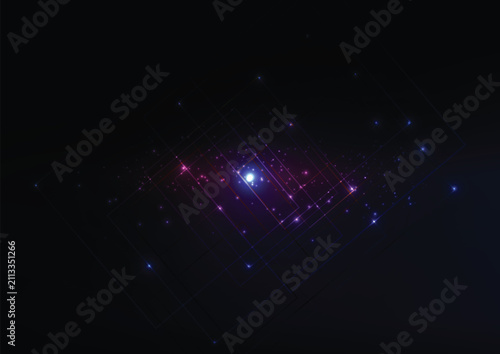 Futuristic cyber space background featuring dynamic neon light streaks and abstract glowing lines for creative digital projects.