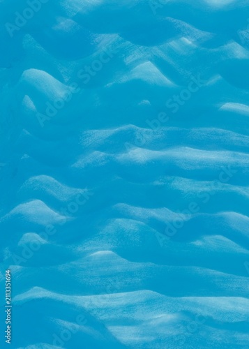 Bild auf Leinwand Snowy Mountain Landscape with Soft Blue Tones and Gentle Slopes Featuring Snow,