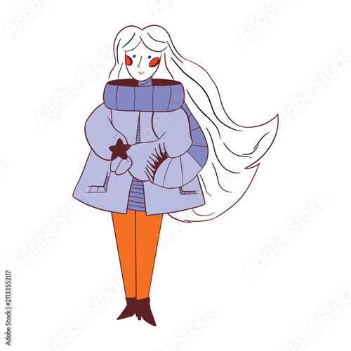 girl in a fur coat