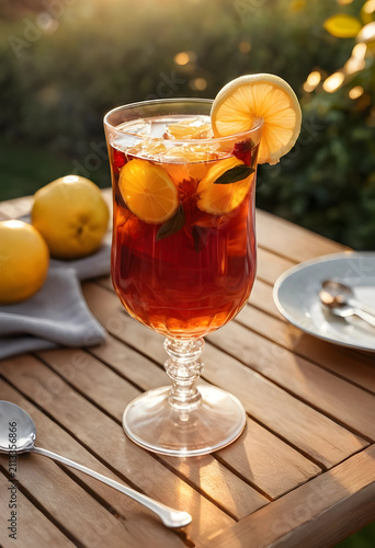 Refreshing iced tea with le...