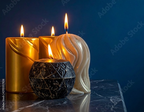 christmas candle and decorations
