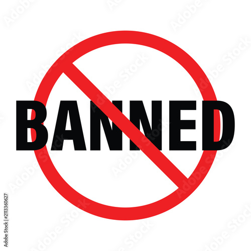 Banned Sign Icon Isolated Illustration