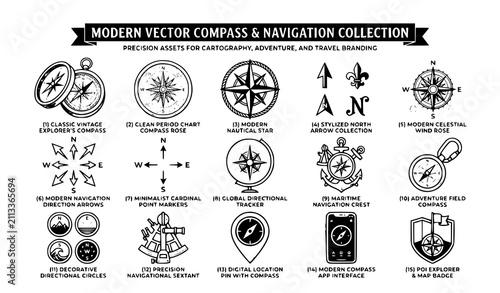 Canvastavla Wind rose navigation compass vector pack