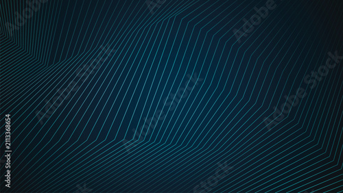 A dark blue background with neatly arranged, angular lines creating a sense of depth.